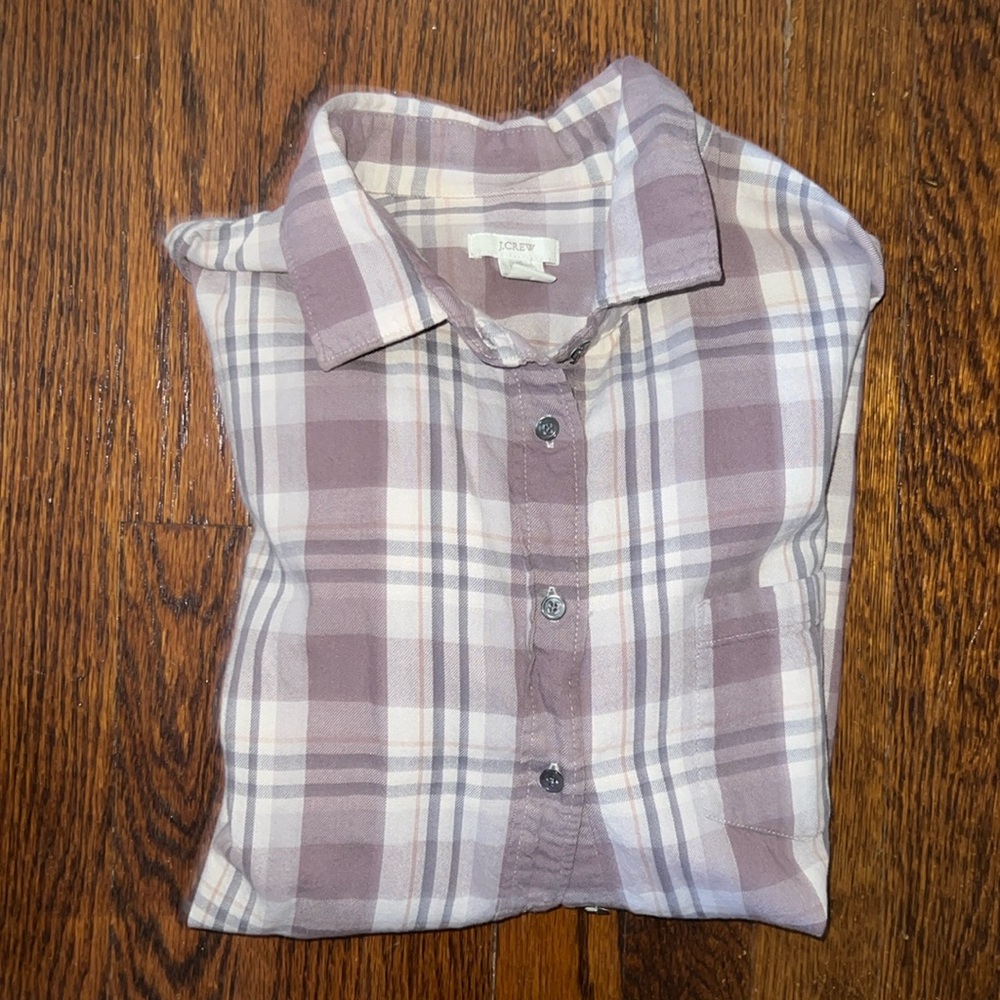 💜Jcrew💜 EUC Purple/Grey Flannel Button Down. Size 10. Pristine!